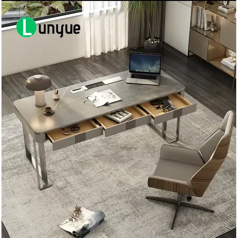 Office Tech Furniture - Meja Kantor Eksekutif Bentuk L Modern,
