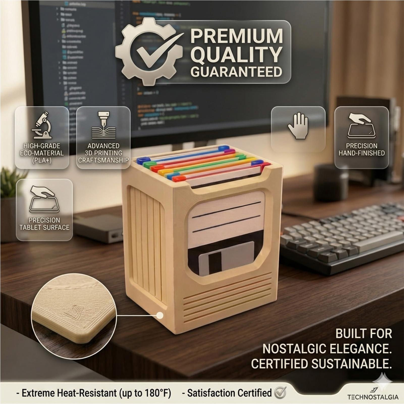 Office Tech For Home - Set Tempat Coaster Teknologi Retro, Rak