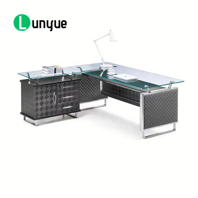 Meja Kantor Eksekutif Kaca Mod - Office Tech Furniture ulasan dan harga