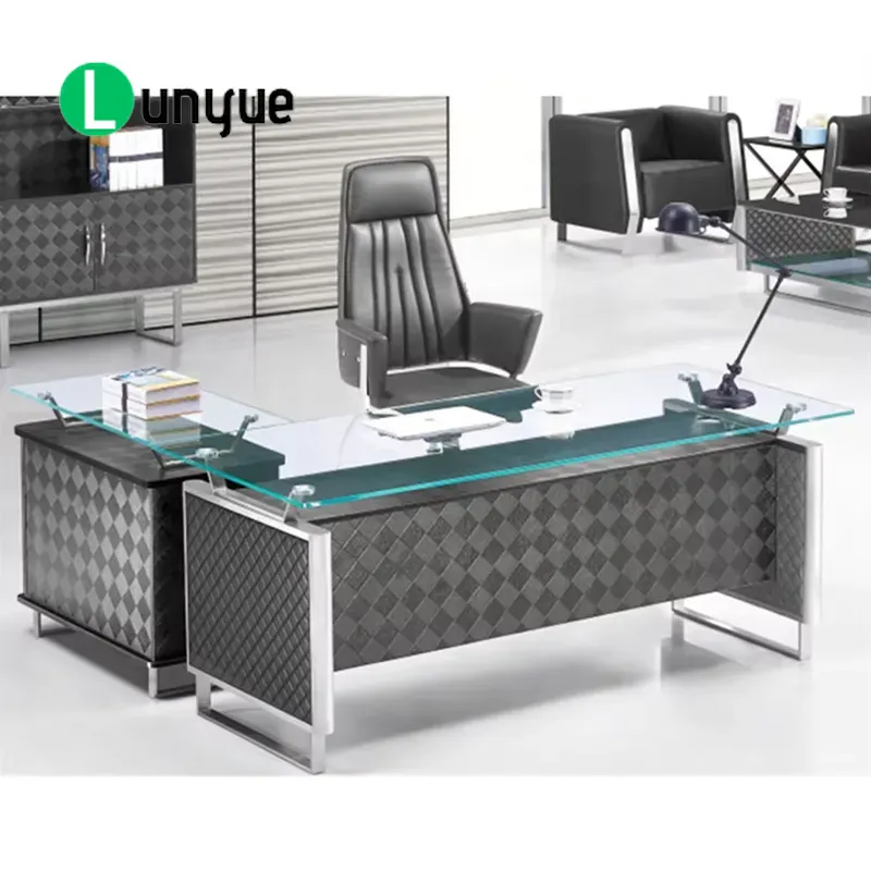 Meja Kantor Eksekutif Kaca Mod - Office Tech Furniture ulasan dan harga