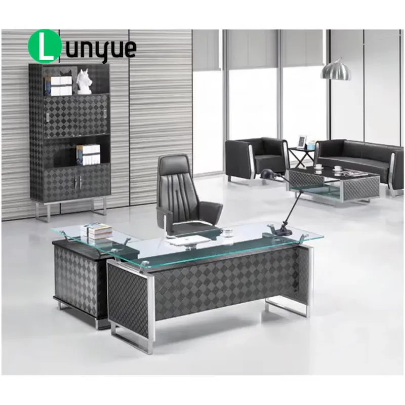Meja Kantor Eksekutif Kaca Mod - Office Tech Furniture ulasan dan harga
