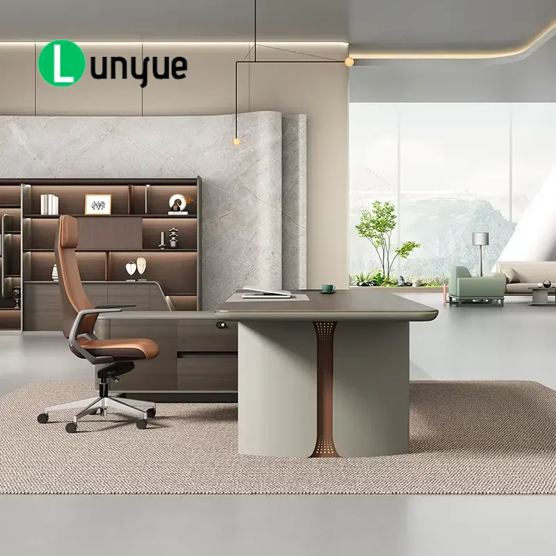 Meja Eksekutif Bentuk L Modern - Office Tech Furniture ulasan dan harga