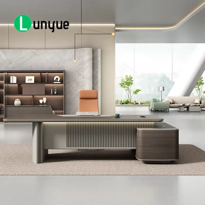 Meja Eksekutif Bentuk L Modern - Office Tech Furniture ulasan dan harga