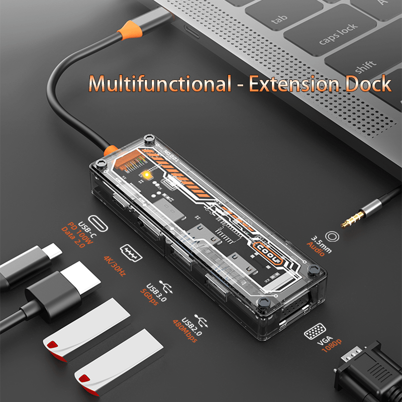 Hub USB-C 6-in-1 untuk MacBook - Docking Station Usb C ulasan dan harga