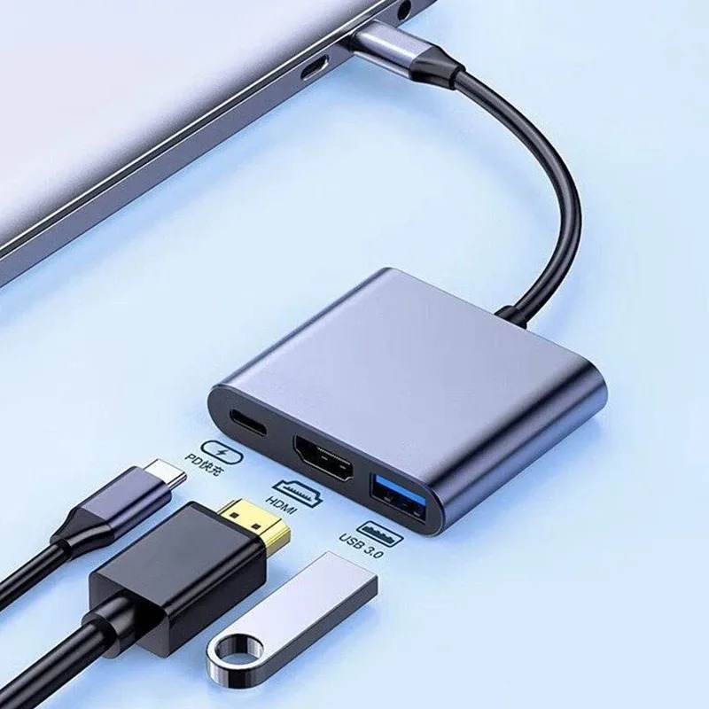 USB C HUB 3in1 Tipe C 3.0 Ke S - Docking Station Usb C ulasan dan harga