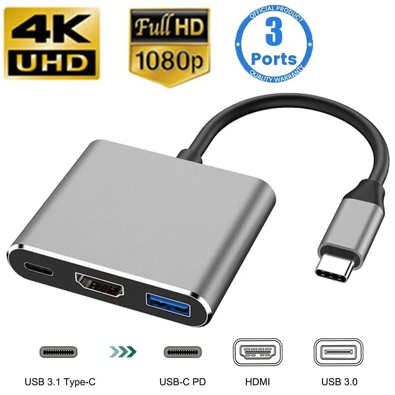 USB C HUB 3in1 Tipe C 3.0 Ke S - Docking Station Usb C ulasan dan harga