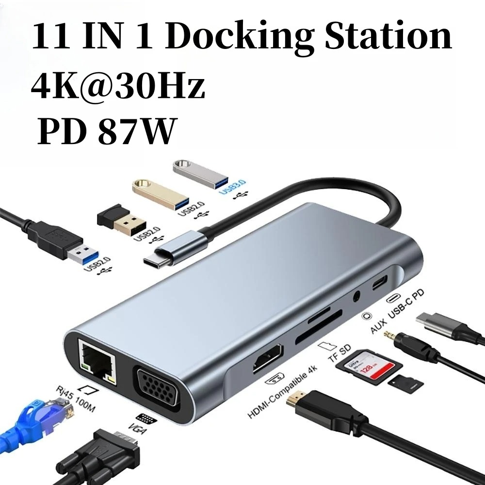 Hub Dok 4K USB ekstensi, HUB D - Docking Station Usb C ulasan dan harga
