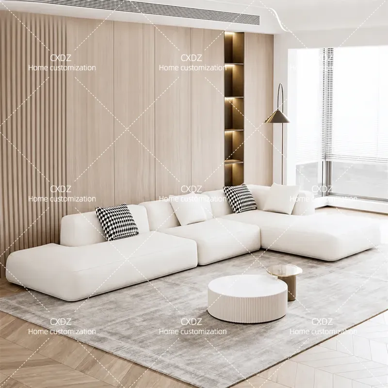 Sofa Sudut Bentuk L Minimalis  - Tech Office Reception ulasan dan harga